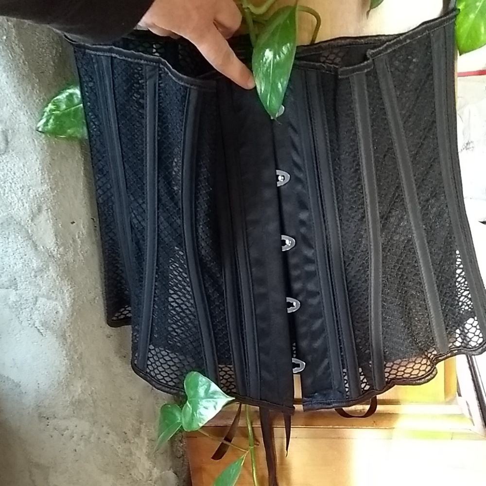 Fishnet mesh corset with boning. L/XL